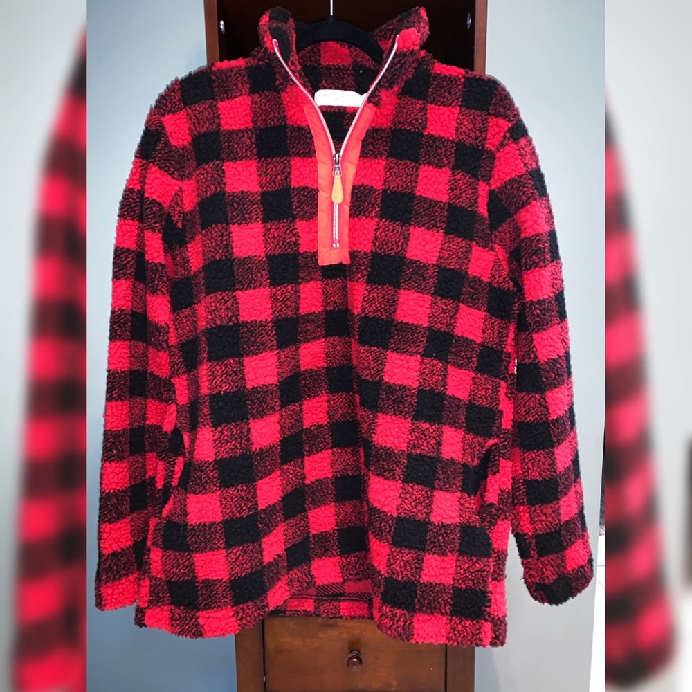 Buffalo Plaid Sherpa pullover